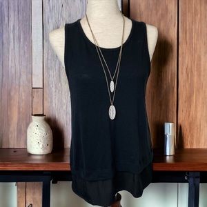 J.Crew Women’s Black Sleeveless Shirttail Hem Knit Dressy Tank Top Size M